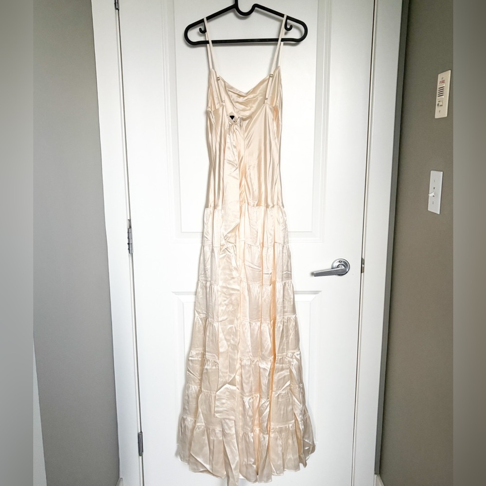 NEW NWT Reformation Agnes Silk Maxi Dress Fior Di Latte Cream NWT - Picture 8 of 12